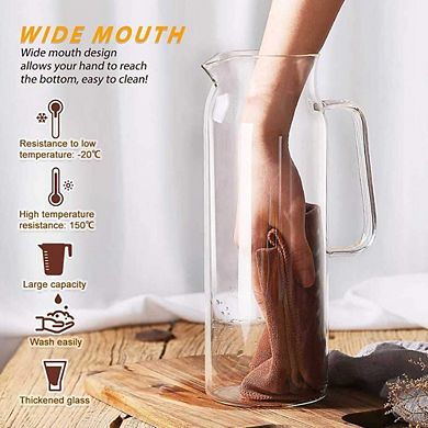 Heat Resistant Glass Pitcher Water Carafe 34oz