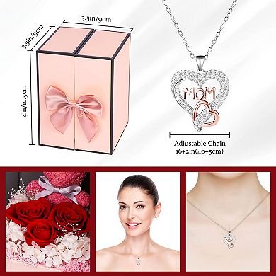 Preserved Rose Necklace Mother's Day Gift for her