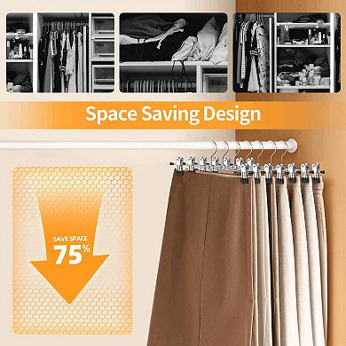 Pants Hangers With Clips Adjustable Hanger 20pc