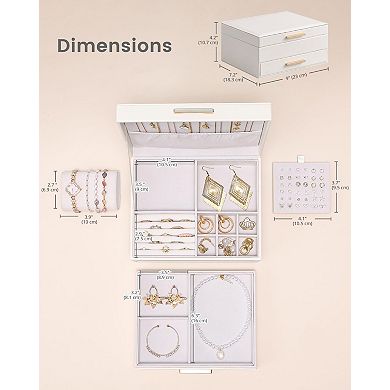 2-Layer Jewelry Box with Drawers Mother's Day Gifts