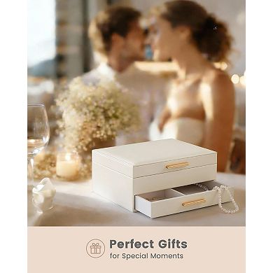 2-Layer Jewelry Box with Drawers Mother's Day Gifts