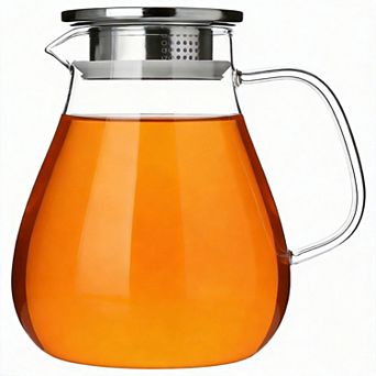 Glass Pitcher With Lid Hot/Cold Water Jug 88oz