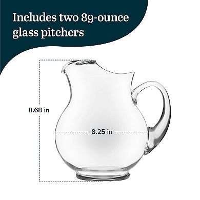 88oz Glass Pitcher With Handle Drink Pitchers 2pc