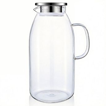 Glass Pitcher With Handle And Lid Juice Jugs 105oz