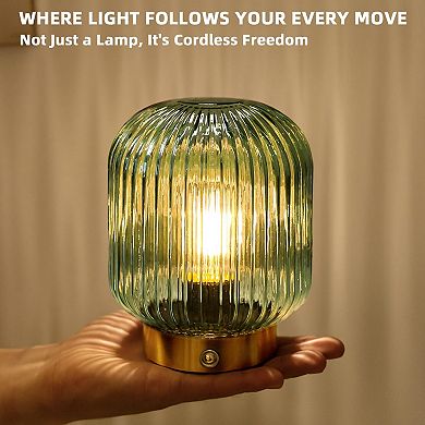 Small Glass Cordless Touch Lamp Gifts for Mom