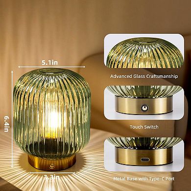 Small Glass Cordless Touch Lamp Gifts for Mom