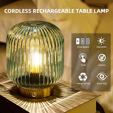 Small Glass Cordless Touch Lamp Gifts for Mom