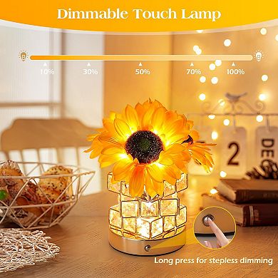 Cordless Touch Sunflower Lamp Mother's Day Gifts