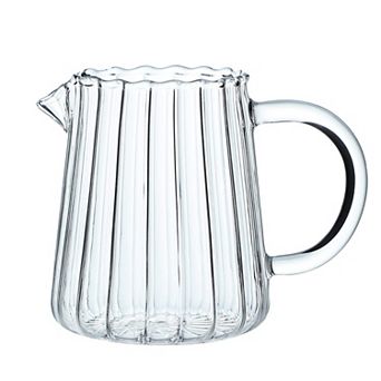 Elegant Wave Shaped Glass Pitcher 8.5oz