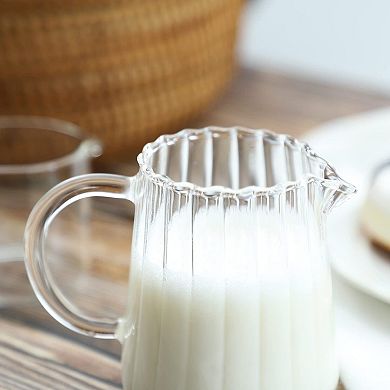 Elegant Wave Shaped Glass Pitcher 8.5oz
