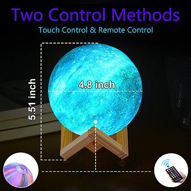 4.8" Moon Night Light 16 Colors Mother's Day Gifts