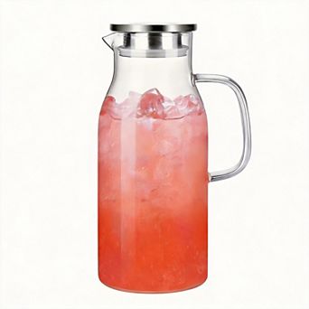 Glass Pitcher With Lid Spout Glass Carafe 68oz