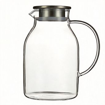 Glass Pitcher With Lid Water Jug 68 Oz/2 Liter