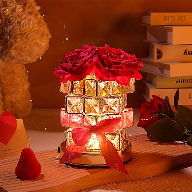 Crystal Rose Dimmable Lamp Anniversary Mother's Day Gifts