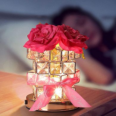 Crystal Rose Dimmable Lamp Anniversary Mother's Day Gifts