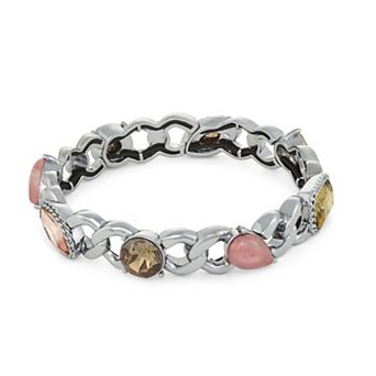 Simply Vera Vera Wang Silver Tone Multi Simulated Stone Stretch Bracelet