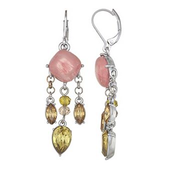 Simply Vera Vera Wang Silver Tone Simulated Stone Leverback Drop Earrings