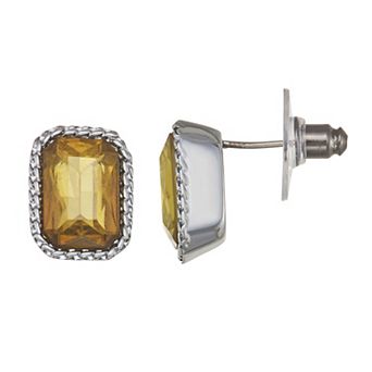 Simply Vera Vera Wang Silver Tone Simulated Stone Stud Earrings