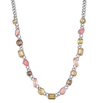 Simply Vera Vera Wang Jet Tone Multi Simulated Stone Collar Necklace