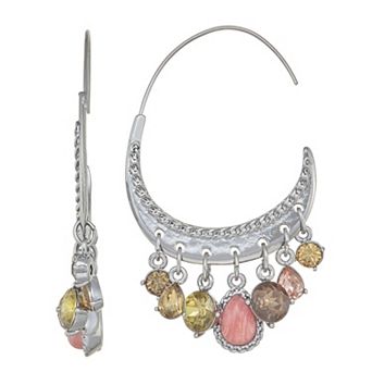Simply Vera Vera Wang Silver Tone Wire Shaky Hoop Earrings