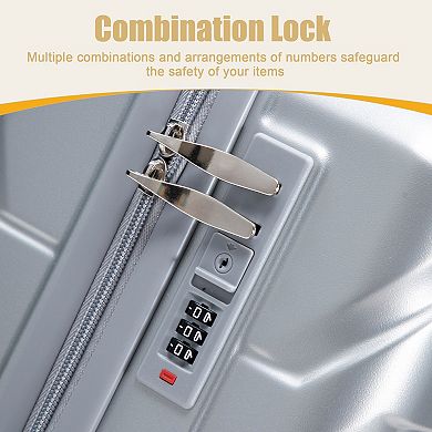 Trikiousd 20 Inch ABS Hard Shell Travel Checked Luggage with Combination Lock