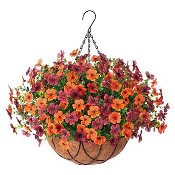15.7" Artificial Mums Hanging Baskets Outdoor Decor