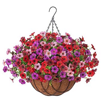 15.7" Artificial Mums Hanging Baskets Outdoor Decor