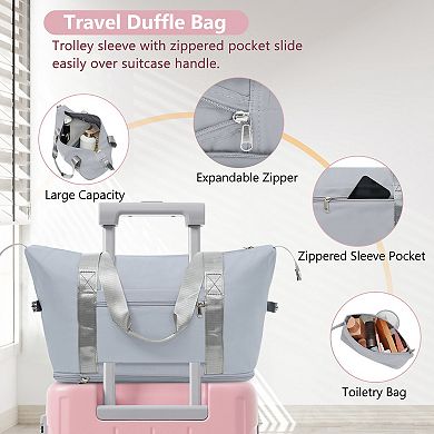 Trikiousd 3-Piece 20" Carry-On Luggage Set with Spinner Wheels Duffel & Toiletry Bag