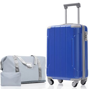 Trikiousd 3 pc 20" Carry-On Luggage Set with Spinner Wheels Duffel & Toiletry Bag