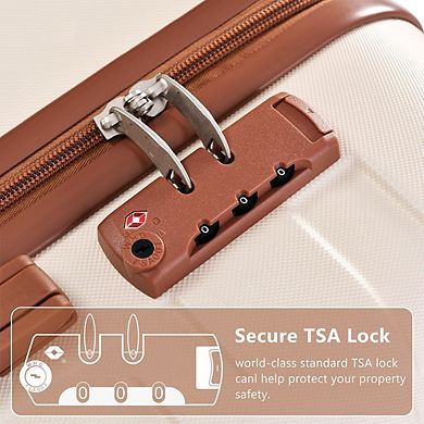 Trikiousd Hardshell Luggage Sets 3pcs with Spinner Wheels Suitcase and TSA Lock 20''24''28''