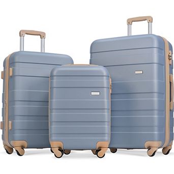 Trikiousd Hardshell Luggage Sets 3 pc with Spinner Wheels Suitcase and TSA Lock 20''24''28''