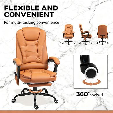 Trikiousd High Back Vibrating Massage Office Chair with Footrest