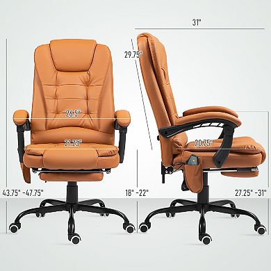 Trikiousd High Back Vibrating Massage Office Chair with Footrest