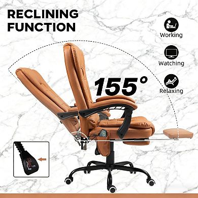 Trikiousd High Back Vibrating Massage Office Chair with Footrest
