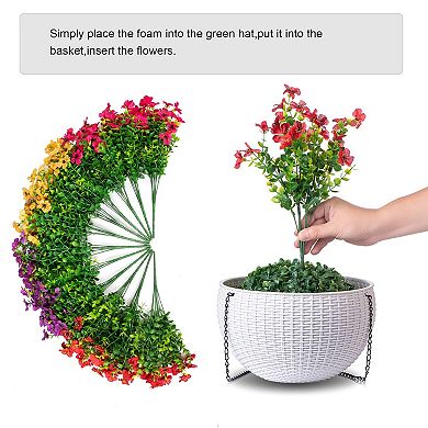 Artificial Hanging Flowers Basket UV Resistant Outdoor