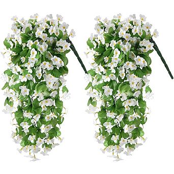 2 pc Artificial Violet Vines Hanging Flowers UV Resistant Decoration