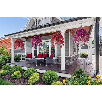 Artificial Hanging Hibiscus Flowers Outdoor Decor UV Resistant