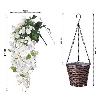 Artificial Hanging Hibiscus Flowers Outdoor Decor UV Resistant