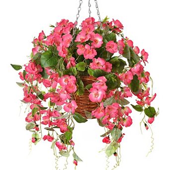 Artificial Hanging Hibiscus Flowers Outdoor Decor UV Resistant