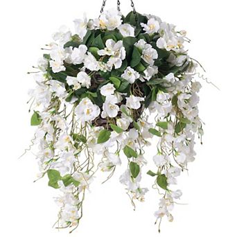 Artificial Hanging Hibiscus Flowers Outdoor Decor UV Resistant