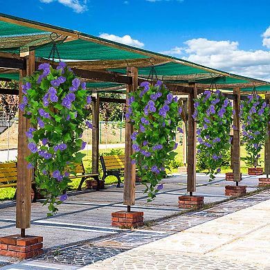 Artificial Hanging Flowers Basket UV Resistant Outdoor