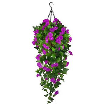 Artificial Hanging Flowers Basket UV Resistant Outdoor