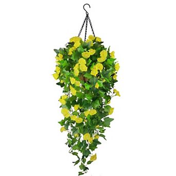 Artificial Hanging Flowers Basket UV Resistant Outdoor