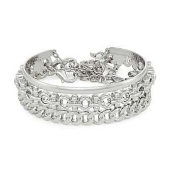 Simply Vera Vera Wang 3 pc Silver Tone Cuff Bracelet Set