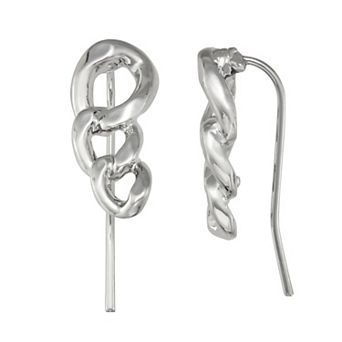 Simply Vera Vera Wang Silver Tone Link Crawler Earrings