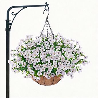 Artificial Hanging Flowers Basket Silk UV Resistant Outdoor Porch Patio Garden
