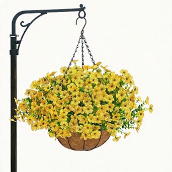 Artificial Hanging Flowers Basket Silk UV Resistant Outdoor Porch Patio Garden