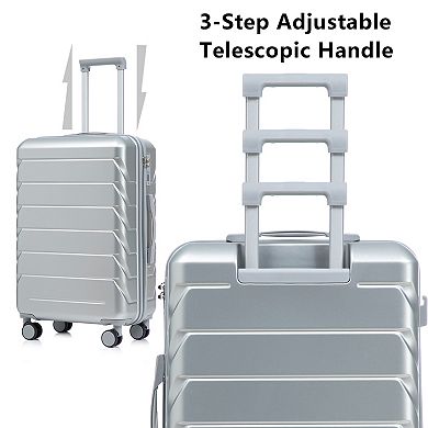 Trikiousd 20"/24"/28" 3 Pcs Set in ABS Spinner Wheel Luggage, Matching Color, Combination Lock