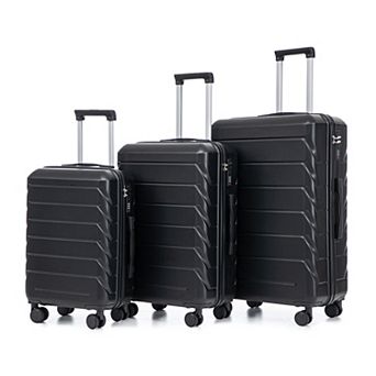 Trikiousd 20"/24"/28" 3 pc Set in ABS Spinner Wheel Luggage, Matching Color, Combination Lock