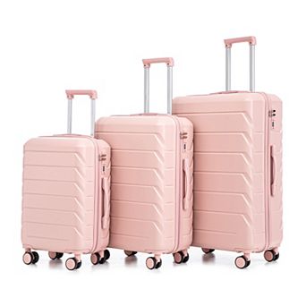 Trikiousd 20"/24"/28" 3 pc Set in ABS Spinner Wheel Luggage, Matching Color, Combination Lock